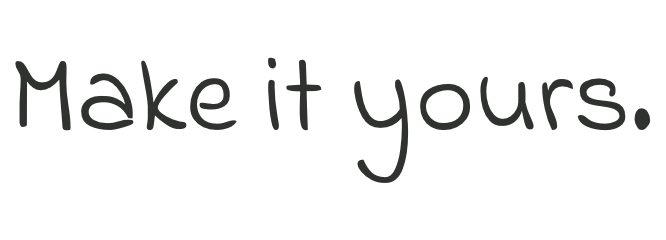 Indie Flower: Make it yours.. Fixed specimen rendered from the original font.